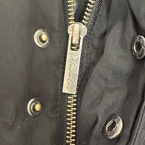 Kenneth Cole Mens Hooded Black Puffer Coat M Zipper Snap Closure 60/40 Down/Fowl - Picture 4 of 13